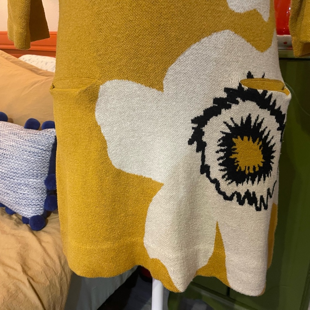 🍄Mustard Yellow Mini Knit Sweater Dress🍄🟫 - Picture 2 of 8